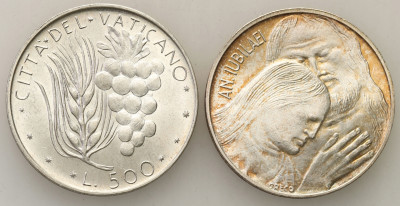 Watykan, 500 lirów 1975, 1976, 2 szt.