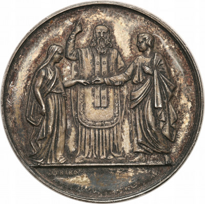 Francja medal zaślubinowy XIXw. SREBRO st.1-