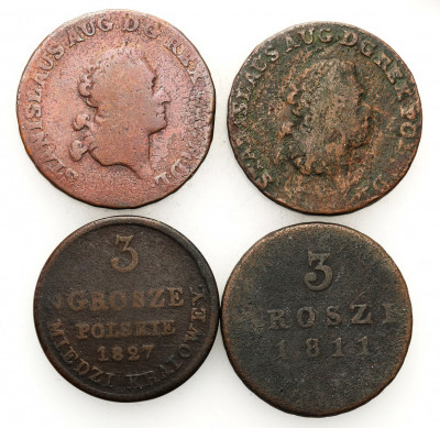 Polska Trojaki (3 grosze) 1791x2, 1811, 1827 4 szt