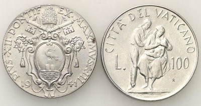 Watykan, 1 lir 1941 i 100 lirów 1982, 2 szt.