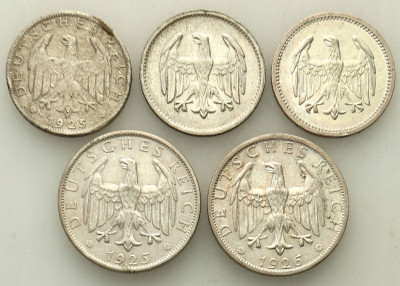 Niemcy Weimar monety srebrne 5 sztuk