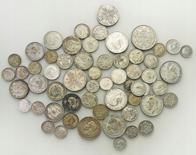 Wielka Brytania monety srebrne Ag .500 - 40 sztuk