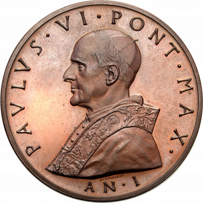 Watykan. Medal 1963 Paweł VI, miedź - PIĘKNY