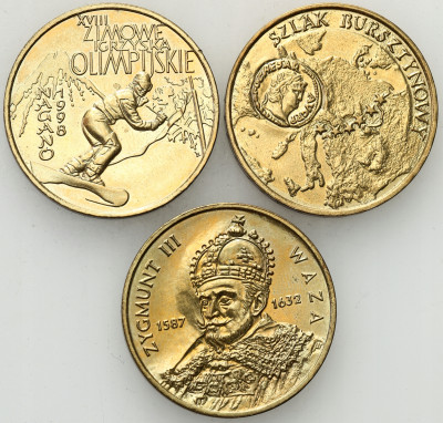 III RP. 2 złote 1998-2001, zestaw 3 monet