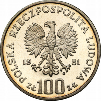 PRL. PRÓBA srebro 100 złotych 1981 Konie