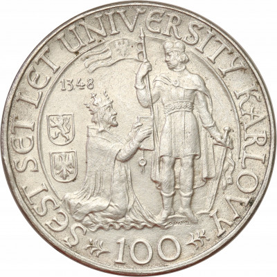 Czechosłowacja. 100 koron 1948 Srebro