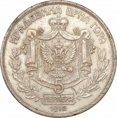 Czarnogóra/Montenegro 5 Perpera 1912 st.3+