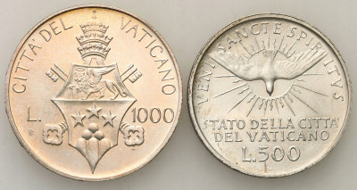 Watykan, 500 lirów 1972, 1.000 lirów 1978, 2 szt.