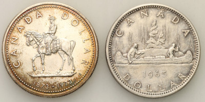 Kanada Elżbieta II 1 dolar 1965-1973 zestaw 2 szt.