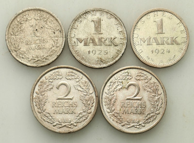 Niemcy Weimar monety srebrne 5 sztuk