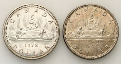 Kanada 1 dolar 1966 + 1972 srebro - 2 sztuki