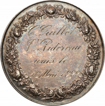 Francja medal zaślubinowy XIXw. SREBRO st.1-