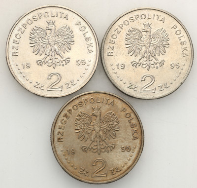 III RP 2 złote 1995 Atlanta lot 3 szt. st.1/2