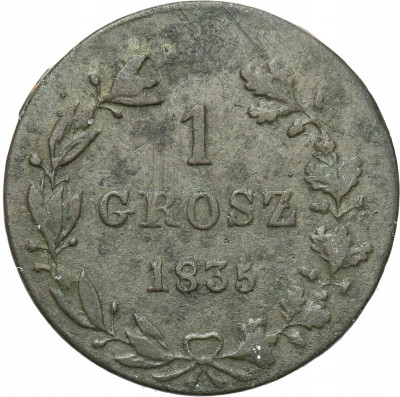 Polska 1 grosz 1835 Mikołaj I st.3+
