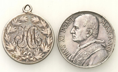 Watykan. 10 lirów 1934 + medalik, srebro