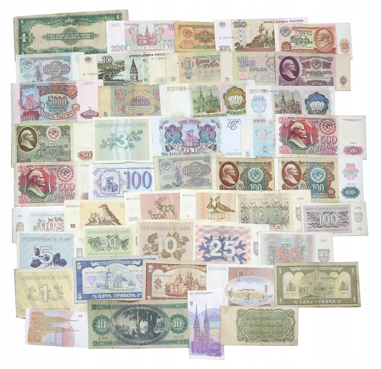 Świat, banknoty, zestaw około 100 sztuk