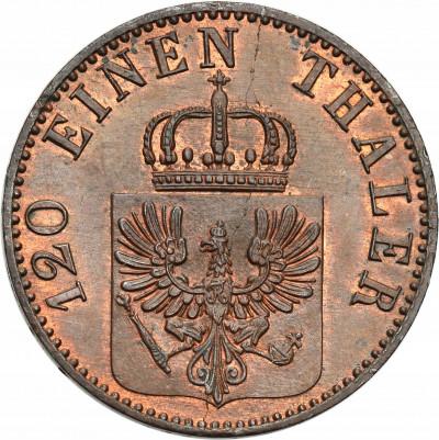 Niemcy, Prusy. 3 fenigi 1865 A, Berlin - piękne
