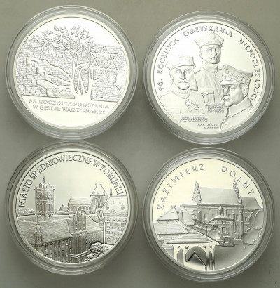 III RP. 20 złotych 2007-2008, zestaw 4 szt. RÓŻNE