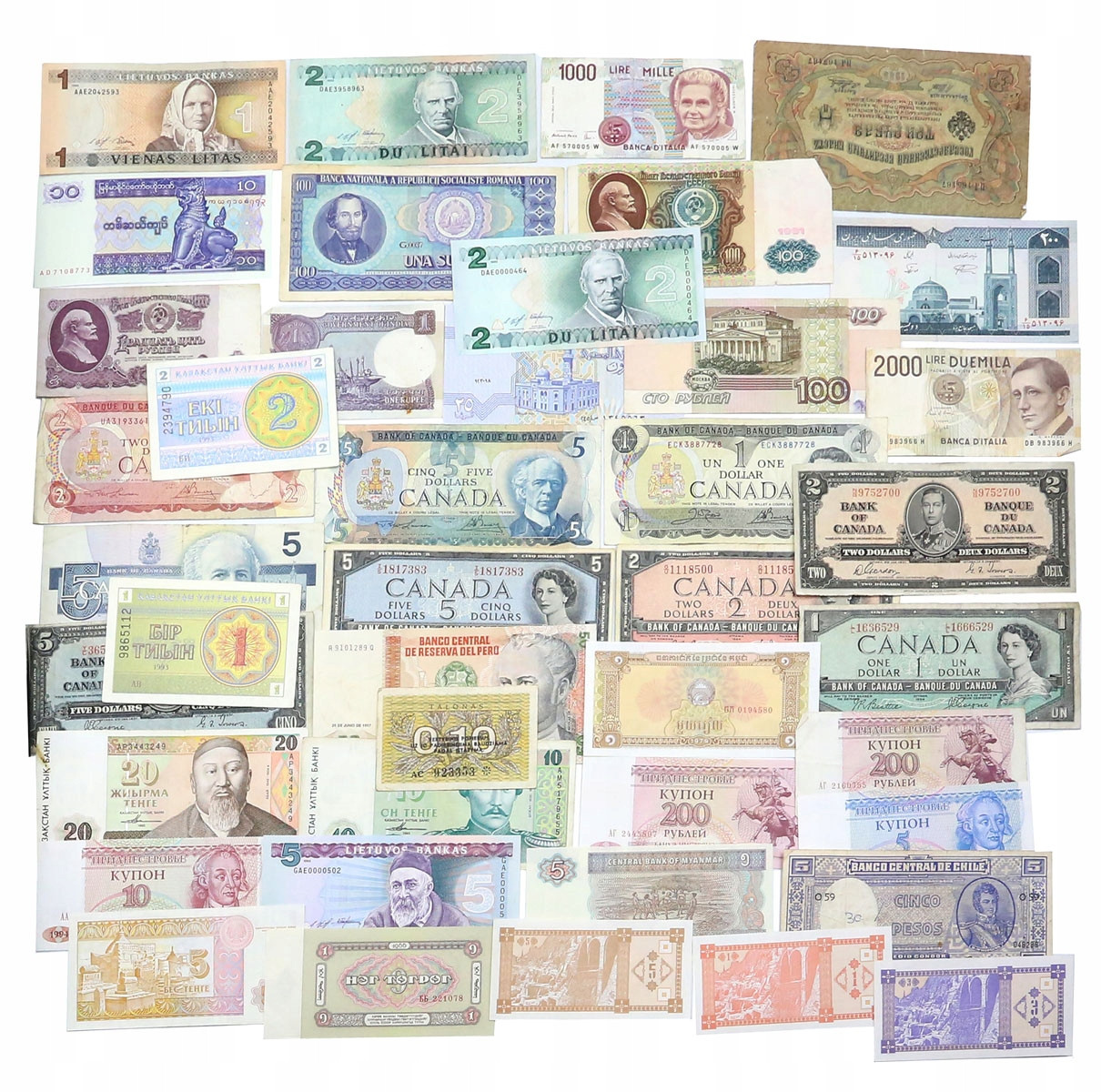 Świat, banknoty, zestaw około 115 sztuk