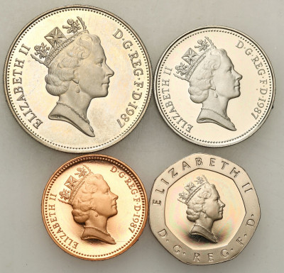 Wielka Brytania. 1 - 10 centów 1987