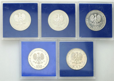 PRL. 100 złotych 1975-1976, zestaw 5 sztuk
