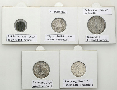 Śląsk, zestaw 5 monet - różne