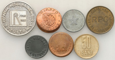 Europa. Żetony, monety zastępcze, zestaw 8 sztuk