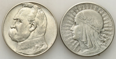 II RP. 10 złotych 1932 + 1936, 2 szt. st. 3