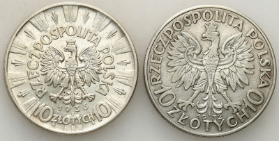 II RP. 10 złotych 1932 + 1936, 2 szt. st. 3