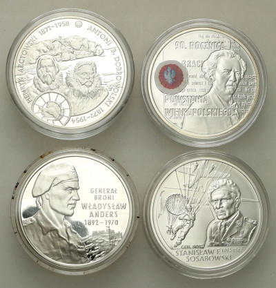 III RP. 10 złotych 2002-2008, zestaw 4 szt. RÓŻNE