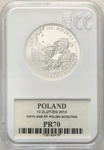 10 złotych 2009 Harcerstwo Polskie GCN PR70