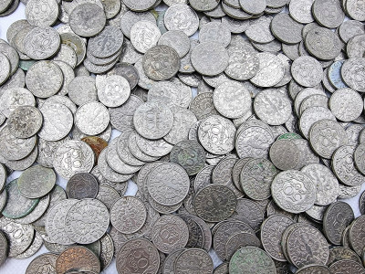 II RP monety 10 groszy-1 złoty NIKIEL zestaw 2 kg