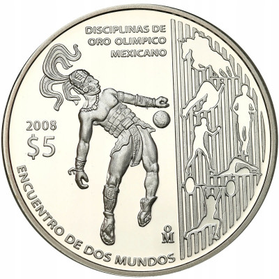 Meksyk. 5 pesos 2008 Sportowe dyscypliny – SREBRO