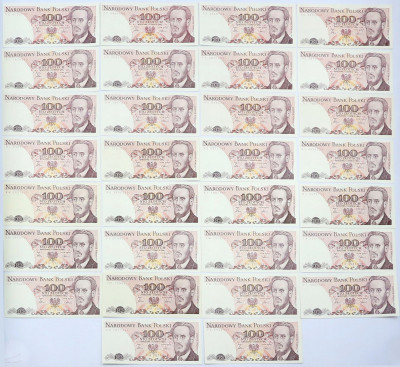 PRL. 100 złotych 1986, zestaw 30 banknotów
