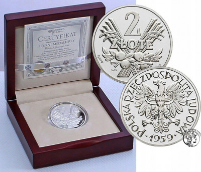 Polska REPLIKA monety 2 złote 1959 SREBRO st.L