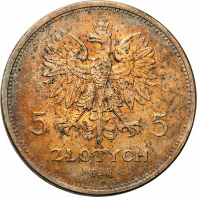 II RP. 5 złotych 1930 Sztandar - ładny