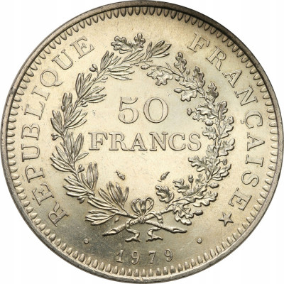 Francja 50 Franków 1979 SREBRO - PIĘKNE