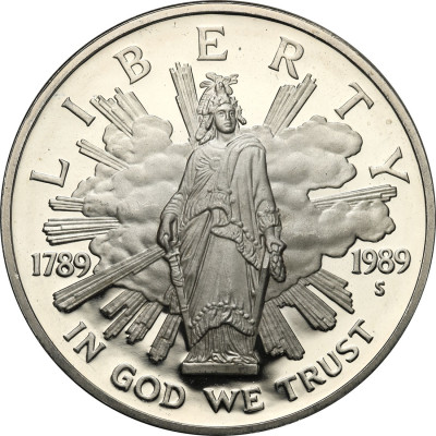 USA 1 dolar 1989 S lustrzanka SREBRO st.L