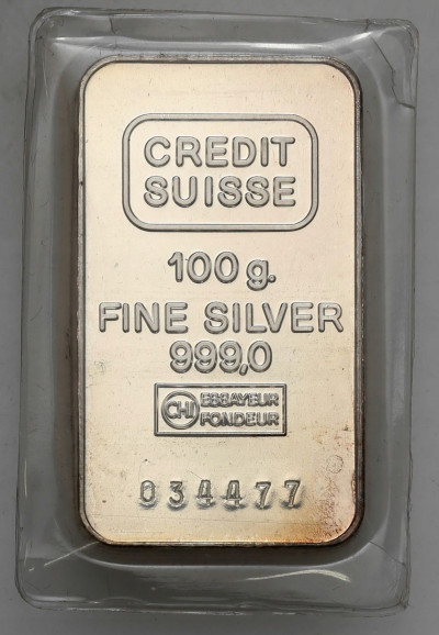 Francja. Sztabka kolekcjonerska 100 g – Ag 999