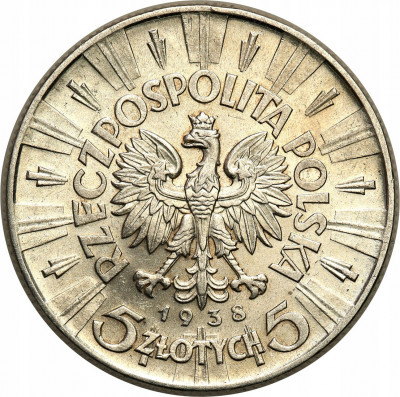 II RP. 5 złotych 1938 Piłsudski - RZADSZY