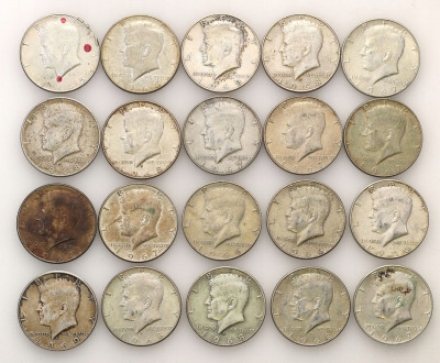 USA 1/2 dolara 1965-69 SREBRO zestaw 20 sztuk