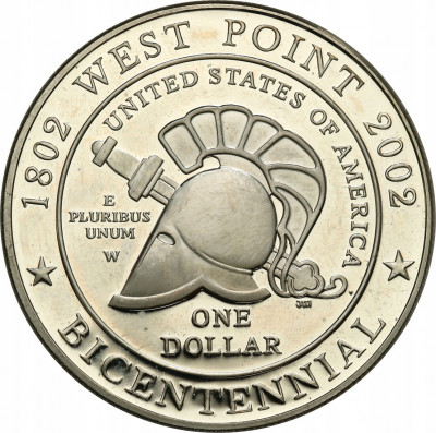 USA 1 dolar 2002 W lustrzanka SREBRO st.L