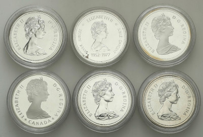 Kanada. 1 dolar 1982-1986 lustrzanki - 6szt.