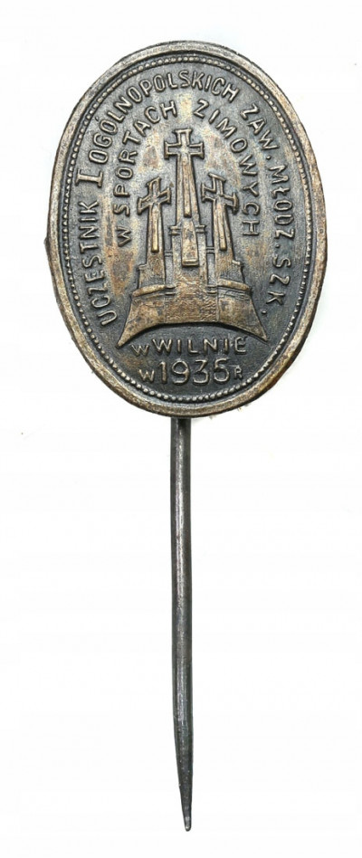 Przypinka/Odznaka WILNO 1935 Zawody sporty zimowe
