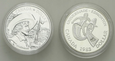 Kanada. 1 dolar 1983 + 2008 - SREBRO