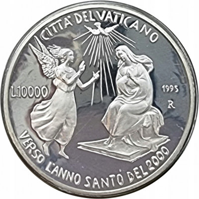 Watykan. 10.000 Lire 1995 Jan Paweł II - SREBRO