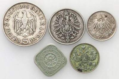 Europa. Zestaw srebrnych monet – 5 szt