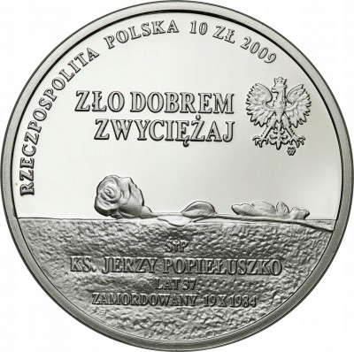 10 złotych 2009 Popiełuszko st.L