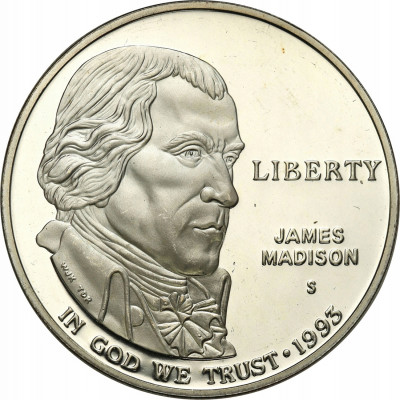 USA 1 dolar 1993 S lustrzanka SREBRO st.L