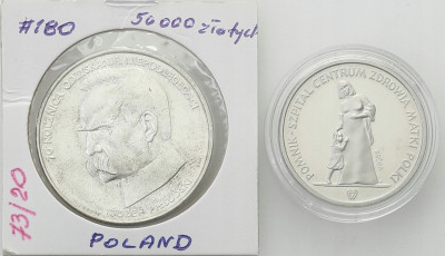 PRL. PRÓBA 20 złotych 1985 + 50.000 złotych 1988